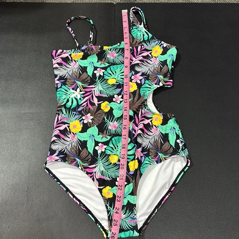 Kanu Surf tropical floral print,removable adjustable strap,cut out waist,1 piece
